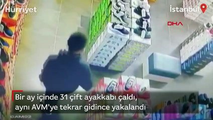 Bir ay içinde 31 çift ayakkabı çaldı, aynı AVM'ye tekrar gidince yakalandı