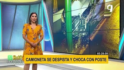 Jesús María: Conductor pierde el control de su camioneta y choca contra poste