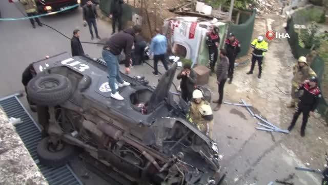 Son dakika haber | Sarıyer'de zırhlı polis aracı kaza yaptı: 2 polis yaralı