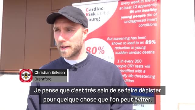 Brentford - Eriksen en visite surprise à la clinique de dépistage cardiaque de Brentford