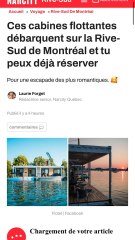 Ces cabines flottantes débarquent sur la Rive-Sud de Montréal