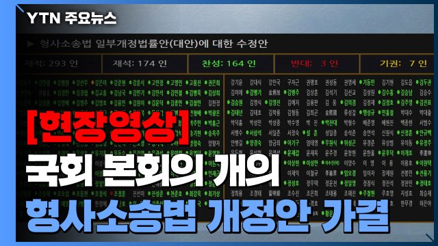 [현장영상+] 검찰 수사권 축소 '검수완박' 법안, 국회 본회의 통과 / YTN