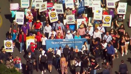 Albanese joins union workers at Brisbane's Labour Day march