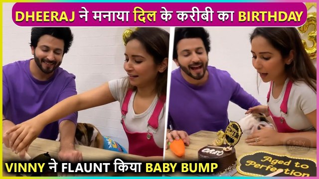 Dheeraj dhoopar celebrates birthday of the cutest member of his family wife vinny arora flaunts baby bump