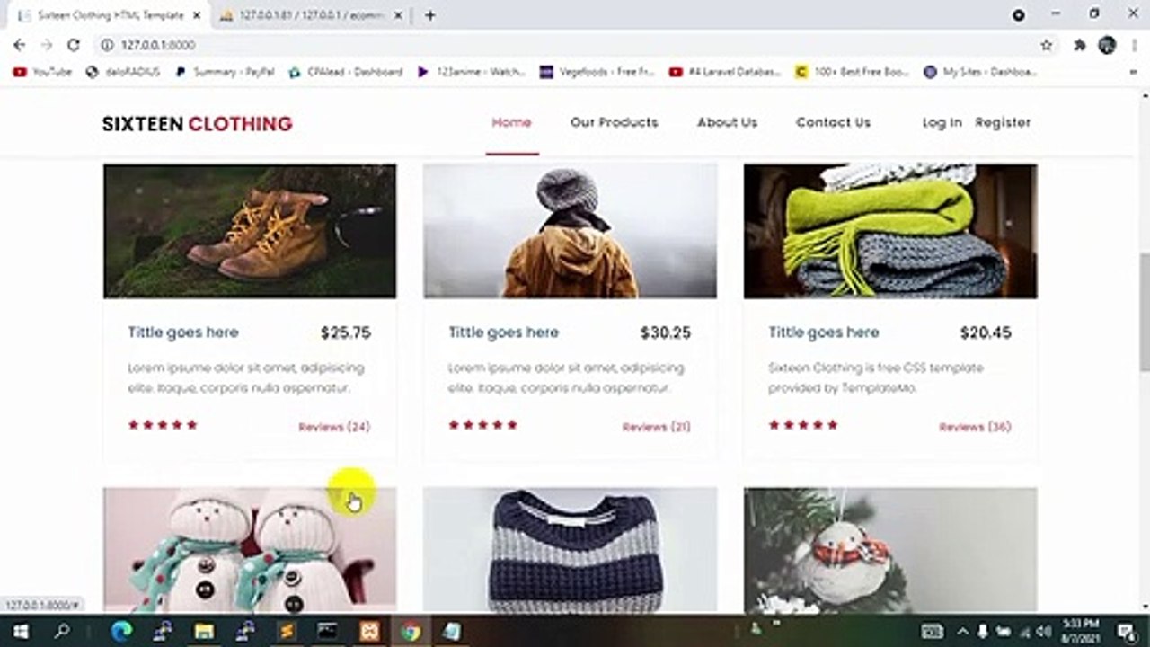 #5  Show Product Data From Database in Laravel _ Laravel 9 E-commerce Project Tutorial For Beginners