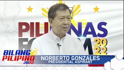 Closing statement ni Gonzales sa Comelec-KBP Presidential Forum
