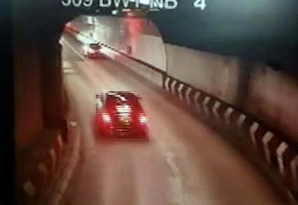 Watch the moment teenager driver caught driving the wrong way in London's Blackwall Tunnel