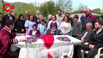 47 torunlu 75 yıllık çift nikah tazeledi