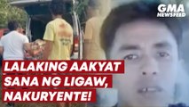 Lalaking aakyat sana ng ligaw, nakuryente! | GMA News Feed