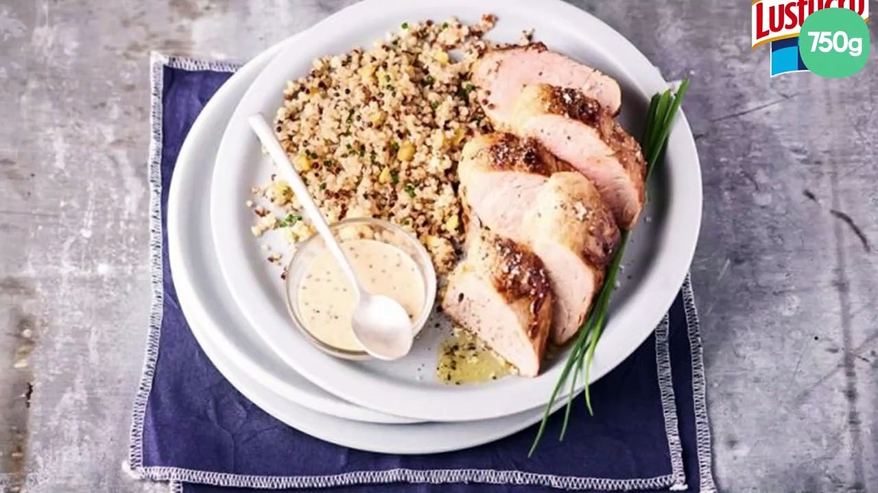 Quinoa crémeux et son filet mignon de porc à la moutarde