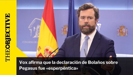 Vox afirma que la declaración de Bolaños sobre Pegasus fue «esperpéntica»