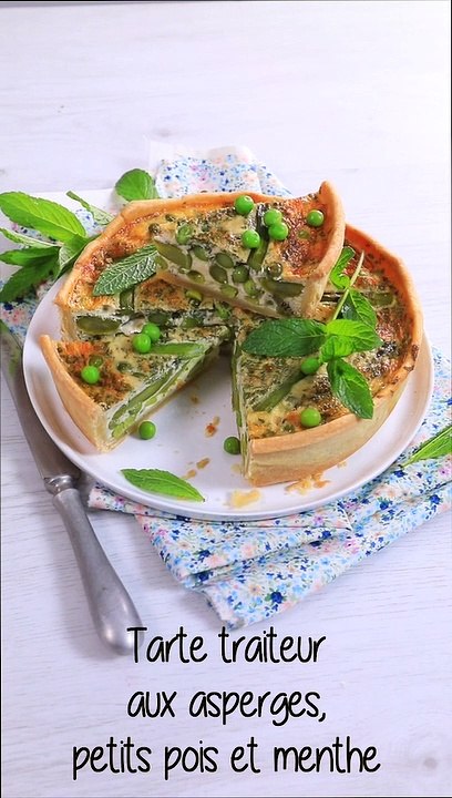 CUISINE ACTUELLE - Tarte traiteur asperges, petits pois, menthe