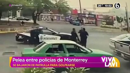 Policías de Monterrey se agarran a golpes en vía pública; ya fueron sancionados