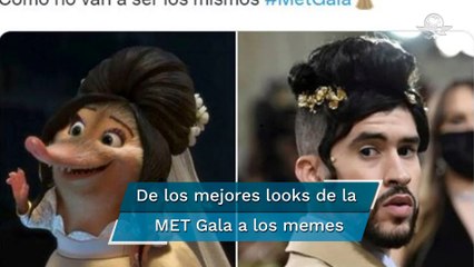 Bad Bunny y su peinado de ¿la realeza?. Los mejores memes de la MET Gala 2022