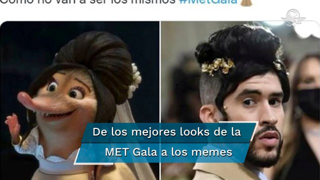 Bad Bunny y su peinado de ¿la realeza?. Los mejores memes de la MET Gala 2022