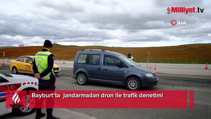 Jandarmadan dron ile trafik denetimi
