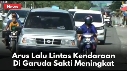 Hari Pertama Idul Fitri Arus Lalu Lintas Di Jalan Garuda Sakti Meningkat !!