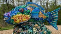 Marine Animal Sculptures Made From Ocean Trash Are Touring The U.S.