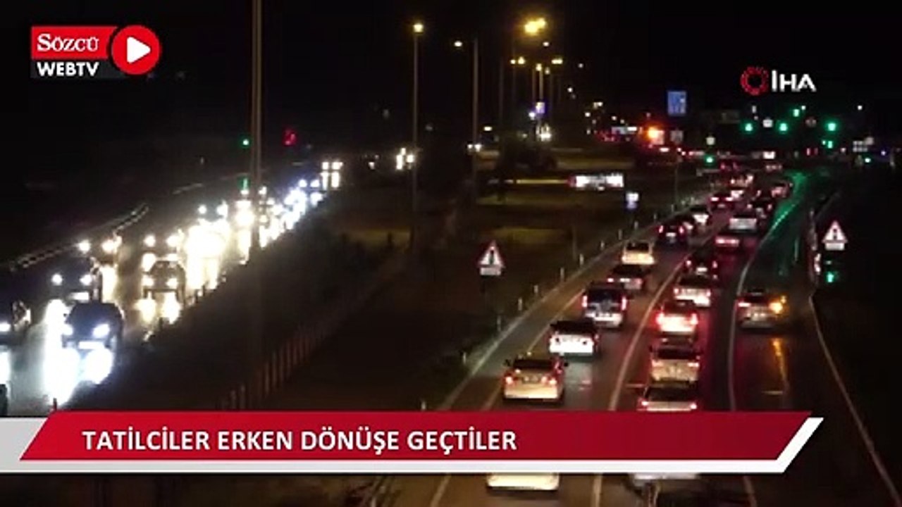 Tatilciler erken dönüşe geçti: 43 ilin geçiş güzergahında trafik yoğunluğu