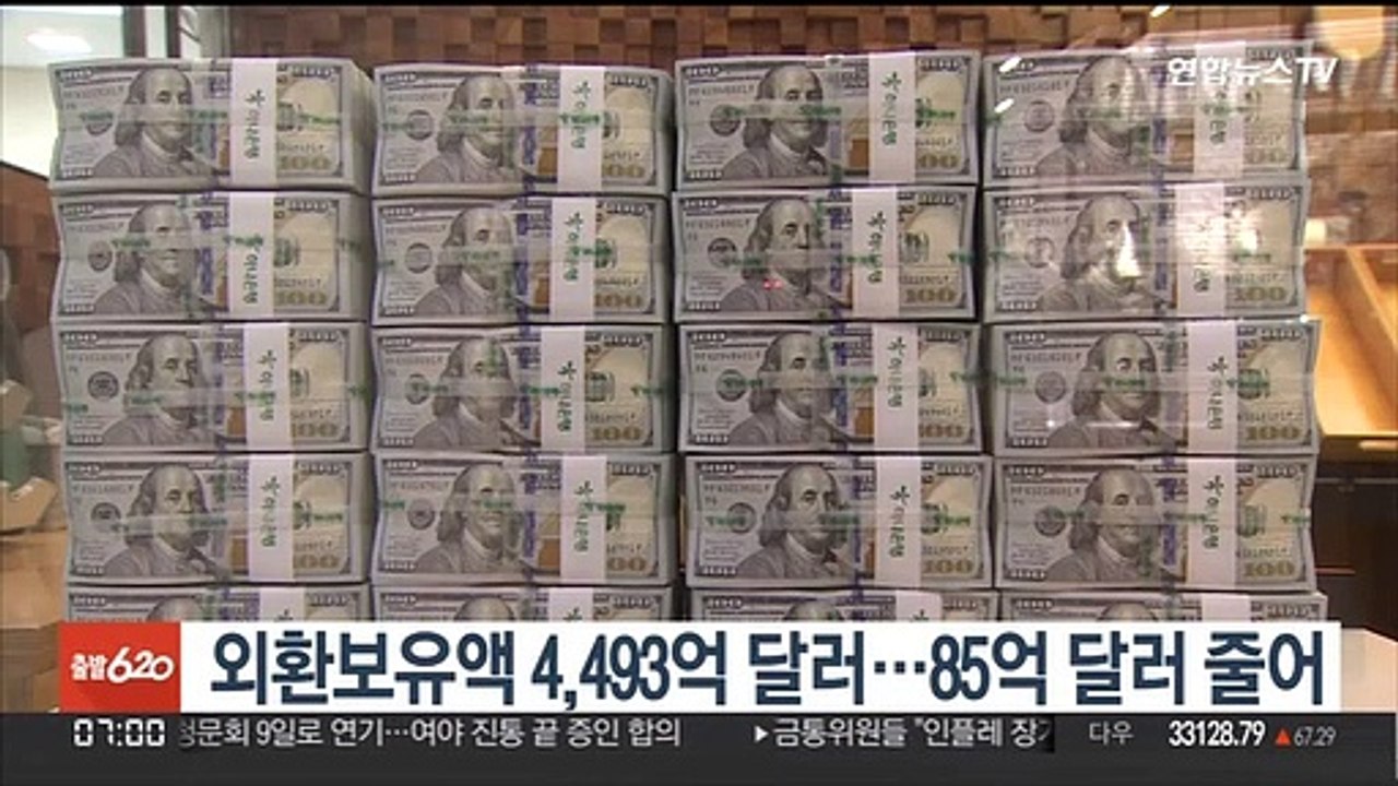 외환보유액 4,493억 달러…85억 달러 줄어