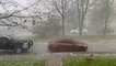 Thunderstorms strike the Ohio River Valley with hail and rain