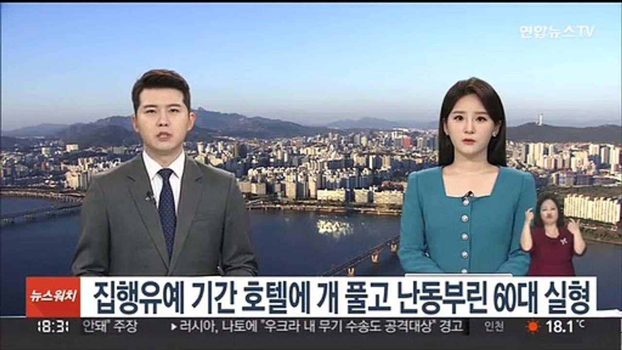 집행유예 기간 호텔에 개 풀고 난동부린 60대 실형