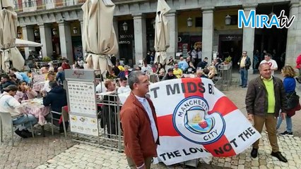 Mañana tranquila de los seguidores del Manchester City en Madrid