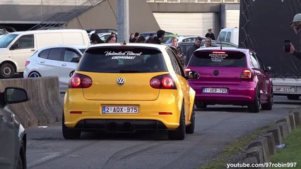 Modified Cars leaving a Carshow GR8-ICS 2022