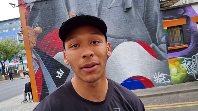 Olympic medallist Kye Whyte on his mural in Peckham