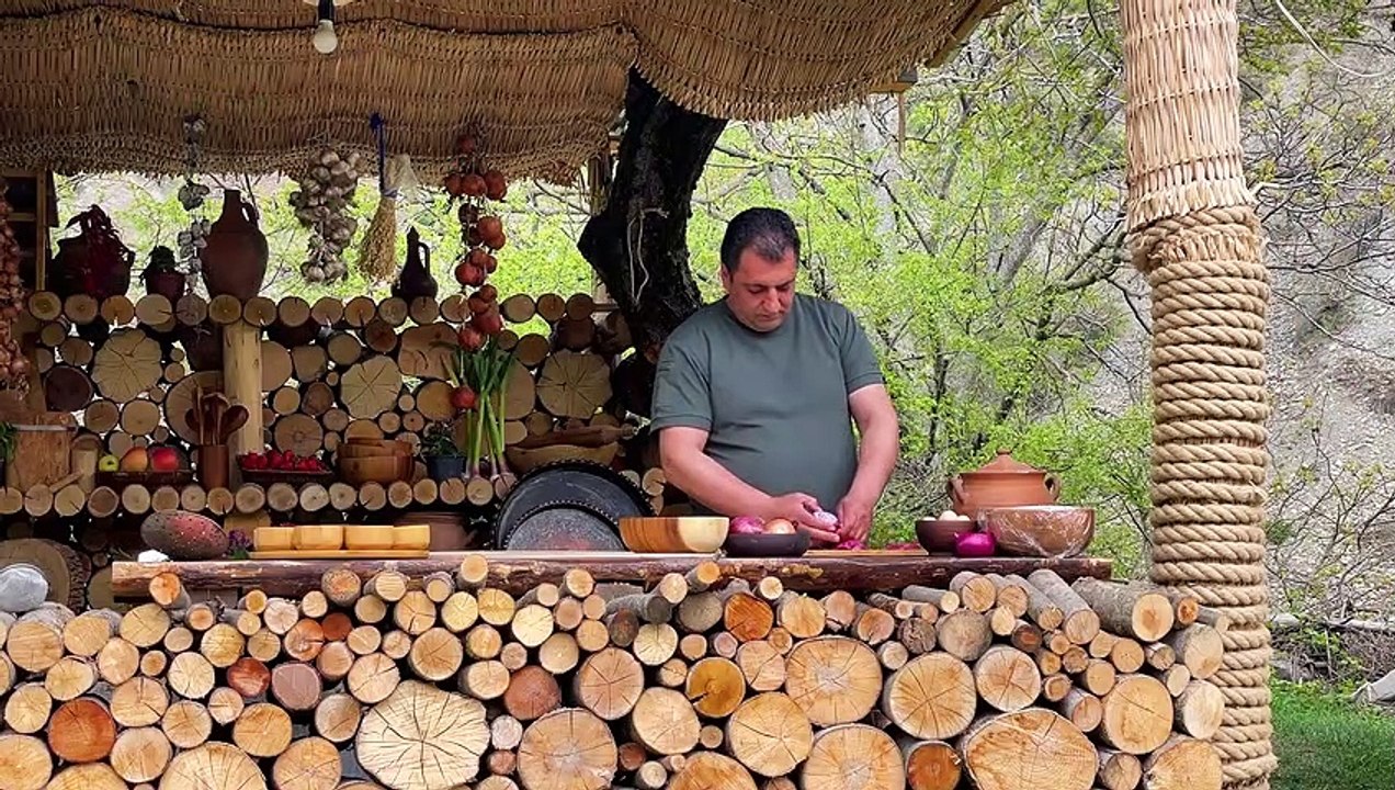 Cooking A Unique Beshbarmak! Delicious Meat with Dough and Vegetables