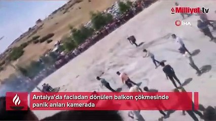 Faciadan dönülen balkon çökmesinde panik anları kamerada