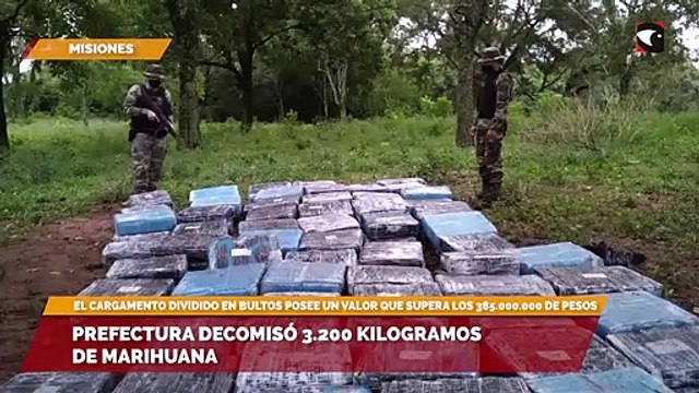 Prefectura decomisó 3.200 kilogramos de marihuana