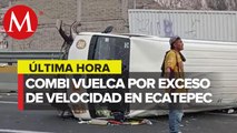 Vuelca combi de pasajeros en Ecatepec; hay 15 lesionados