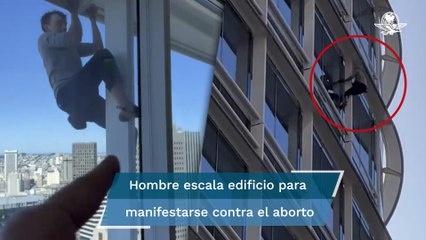 “Spiderman pro-vida”: activista  contra el aborto escala edificio de 60 pisos