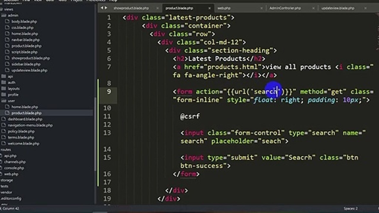 #8 How To Search Data In Laravel _  Laravel E-commerce Project Tutorial For Beginners