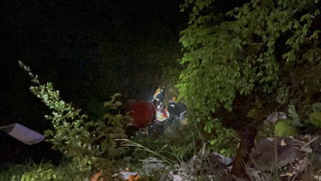 ZONGULDAK - Ormanlık alana devrilen hafif ticari araçtaki 2 kişi yaralandı