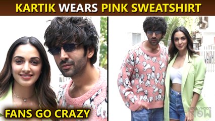 Kartik Wears PINK Sweatshirt, Kiara Looks Stunning | Fans Go Crazy | Bhool Bhulaiyaa 2 Promotion