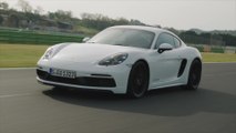 The new Porsche 718 Cayman GTS 4.0 in White Track driving