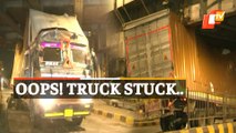 Watch: Container Truck Gets Stuck Under Bridge In Mumbai