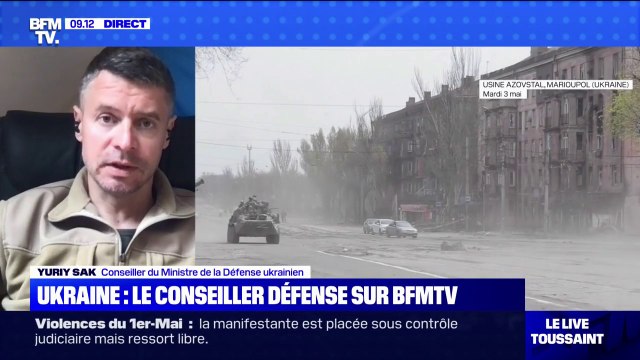 Yuriy Sak, conseiller du ministre de la Défense ukrainien: La situation à Marioupol est très difficile (...) nous comptons sur le cessez-le-feu russe