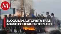 Habitantes de Tlalpan bloquean autopista México-Cuernavaca tras enfrentamiento con policías de CdMx