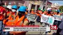 Las Bambas: Continúan protestas de trabajadores mineros en el Cercado de Lima