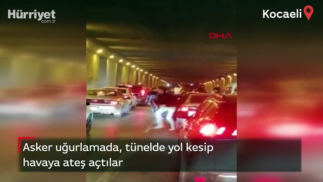 Asker uğurlamada, tünelde yol kesip havaya ateş açtılar