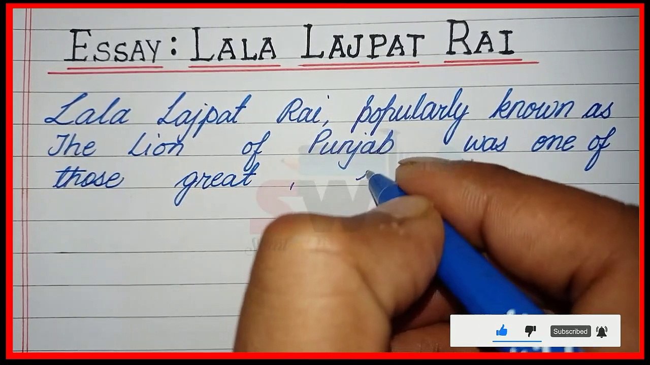 Essay on Lala Lajpat Rai in English_short paragraph on on Lala Lajpat Rai in English