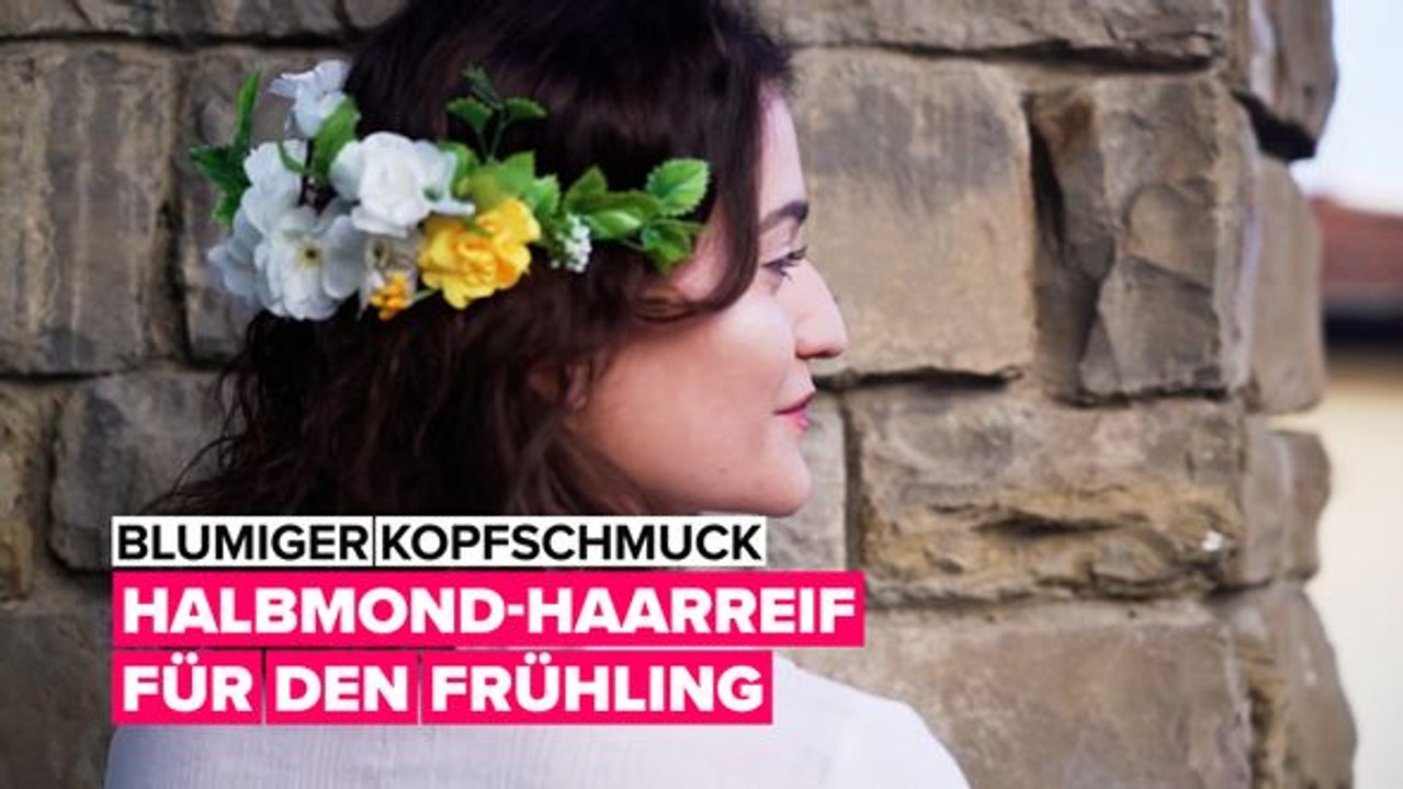 Blumiger Kopfschmuck für den Frühling: Halbmond-Haarreif
