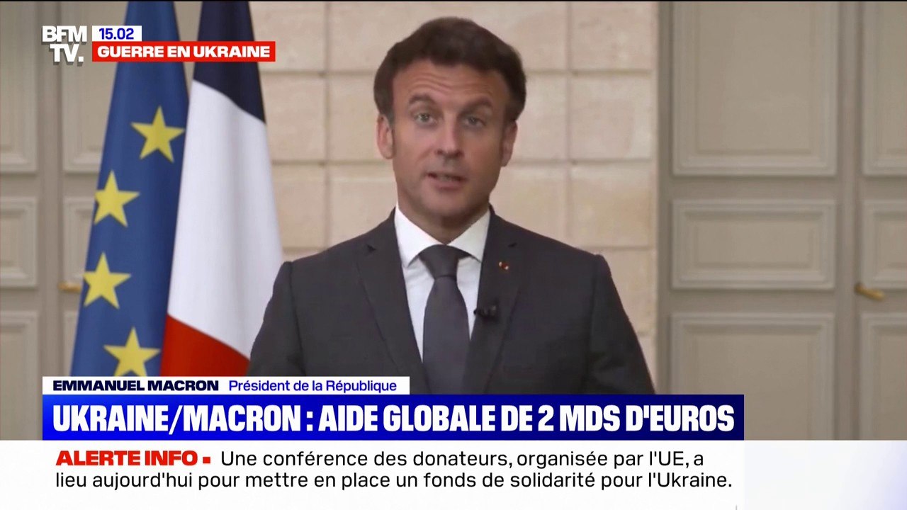 Emmanuel Macron sur l'aide à l'Ukraine: "La France portera son appui global à 2 milliards de dollars"