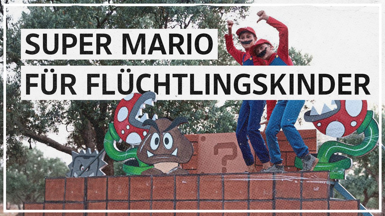 Kinder spielen in Super-Mario-Camp in Syrien