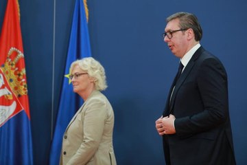 Sırbistan Cumhurbaşkanı Vucic, Almanya Savunma Bakanı Lambrecht'i kabul etti