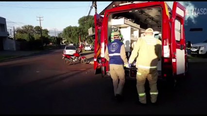 Jovem fica ferido após colisão entre carro e moto