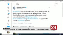 Pedro Castillo: Fiscalía inició investigación contra presidente y su esposa por plagio en su tesis